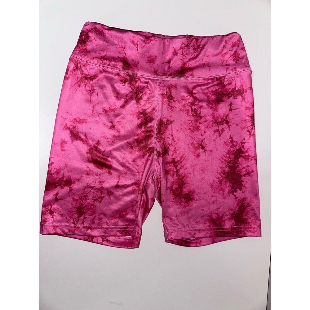 SHEIN Pink Tie-Dye High Rise Biker Shorts Stretch Pull On Size XS